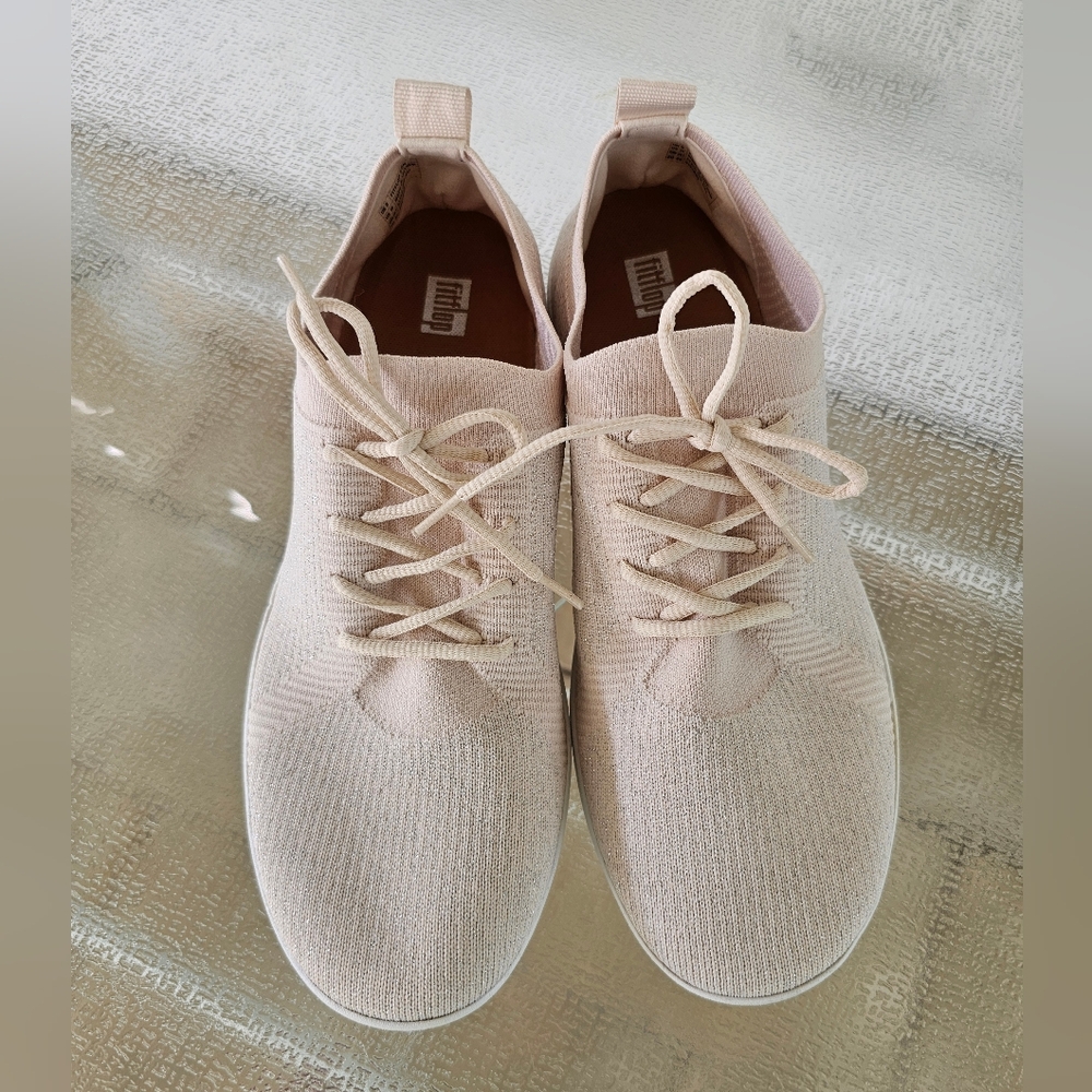 FitFlop Beige Knit Sneakers | Minimalist Casual Comfort Shoes | Travel Walking